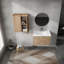 Meuble-lavabo mural avec lavabo et armoire latérale-845134759