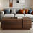 Rectangular Sliding Top Coffee Table With 2 Drawers And 2 Hidden Storage Compartments