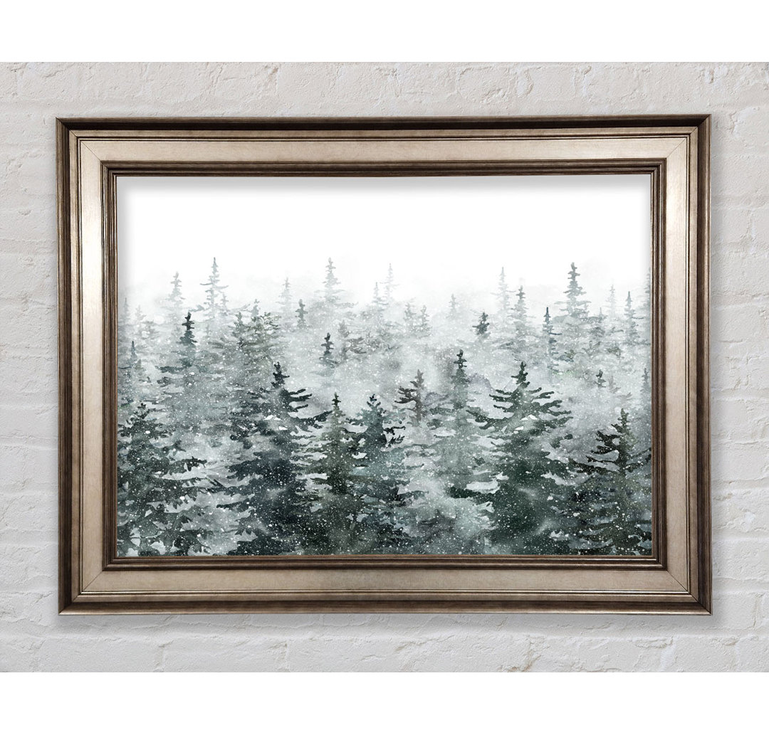 Snowy Top Trees Winter - Einzelne Bilderrahmen Kunstdrucke