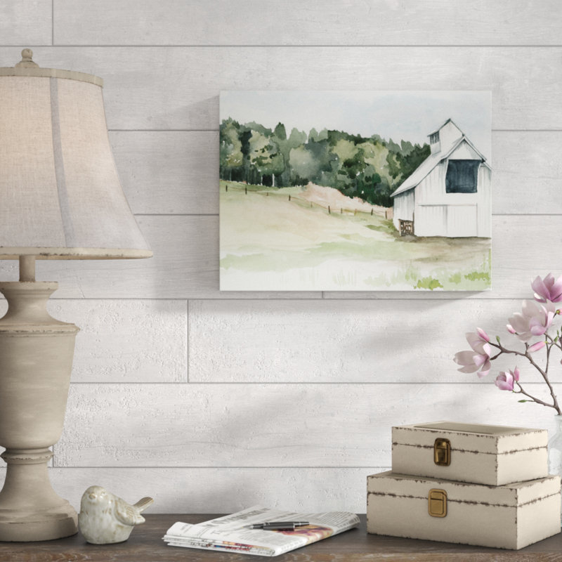 Watercolor Barn III by Jennifer Paxton Parker - Painting on Canvas, 14" H x 19" W x 2" D