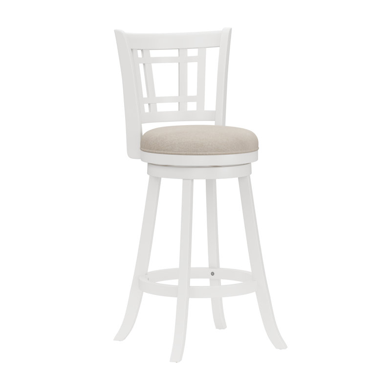 Tabouret de bar et de comptoir pivotant Henock, Blanc, Tabouret de bar (siège d’une hauteur de 30,5 p