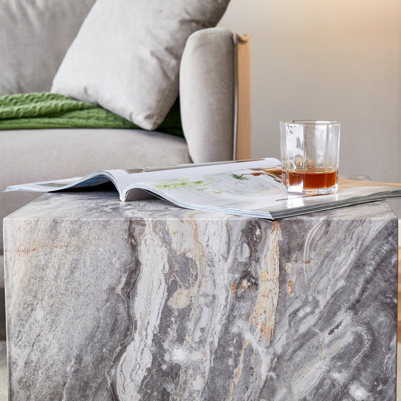 Elevate Your Living Space With This Modern Mdf Coffee Table: Showcasing Stylish Grey Textured Patterns And Sleek Design