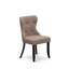 3 Piece Dining Table Set Contains 1 Dining Room Table and 2 Coffee Linen Fabric Dining Chairs Button Tufted Back with Nail Heads - Wire Brushed Black Finish-592942744-592942751-559233966