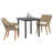 vidaXL Garden Dining Set with Cushion 3 pcs Beige Poly Rattan-48757667-61073409-61073408