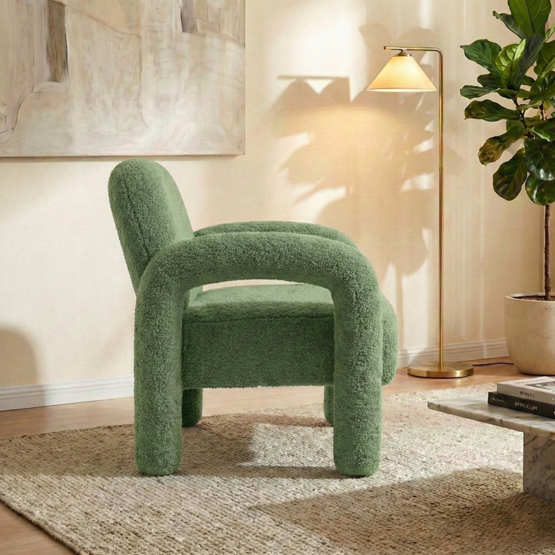 Fauteuil avec coussin moelleux, Vert