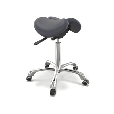 Carmille Adjustable Height Ergonomic Lab Stool with Removable Casters/Wheels