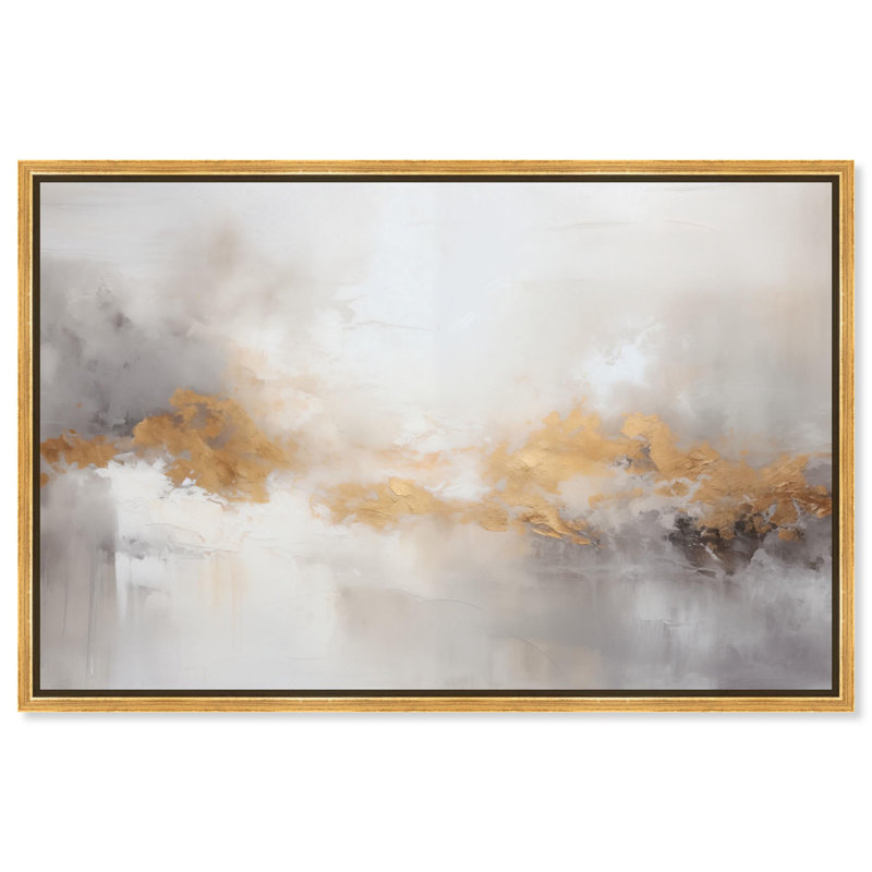 Toile «Cloudborn Glow II» par Art Remedy, H 11 po x l 16 po, Cadre flottant, Noir