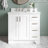 Freitas 37'' Solid Wood Single Bathroom Vanity in White with 1.5'' Carrara Marble Top, Left Offset, Rectangle Sink-1783811612-1750949053-1750949184