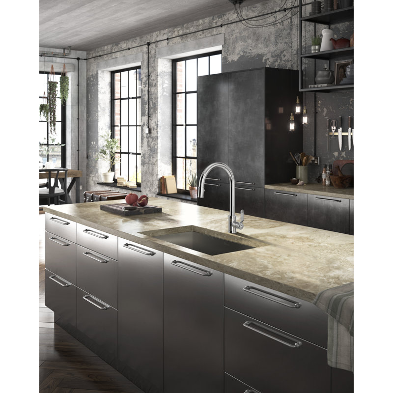Forze 30" Single Bowl Stainless Steel Kitchen Sink, Brushed Stainless Steel
