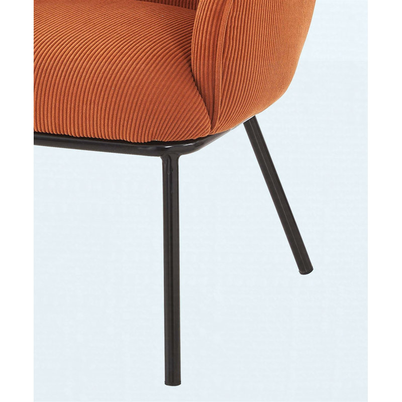 Fauteuil d'appoint moderne en velours côtelé, Orange