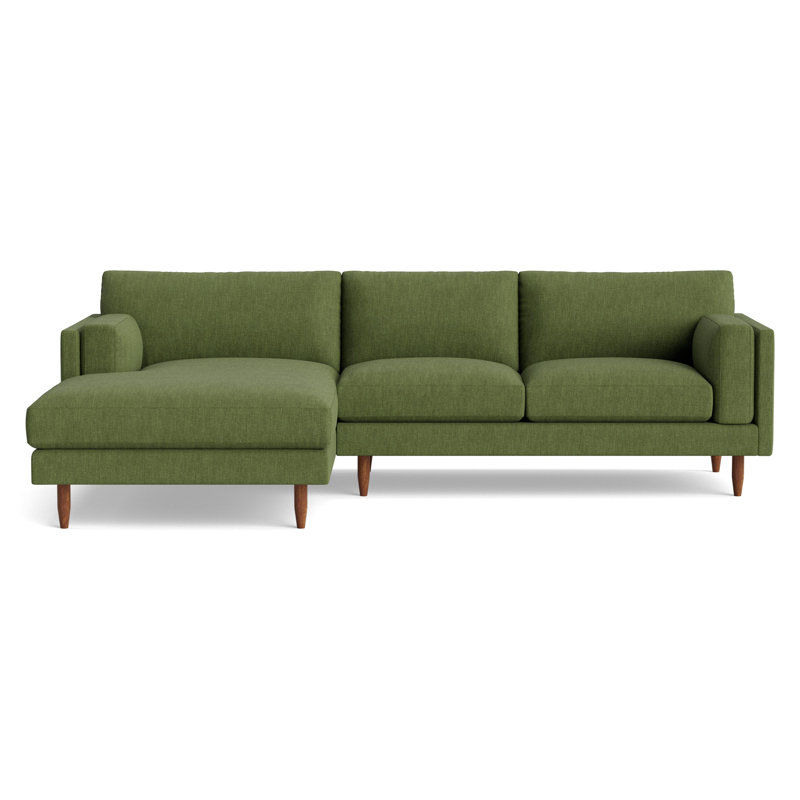 Skinny Fat Chaise Sectional, Performance Weave - Basil, Left Hand Facing