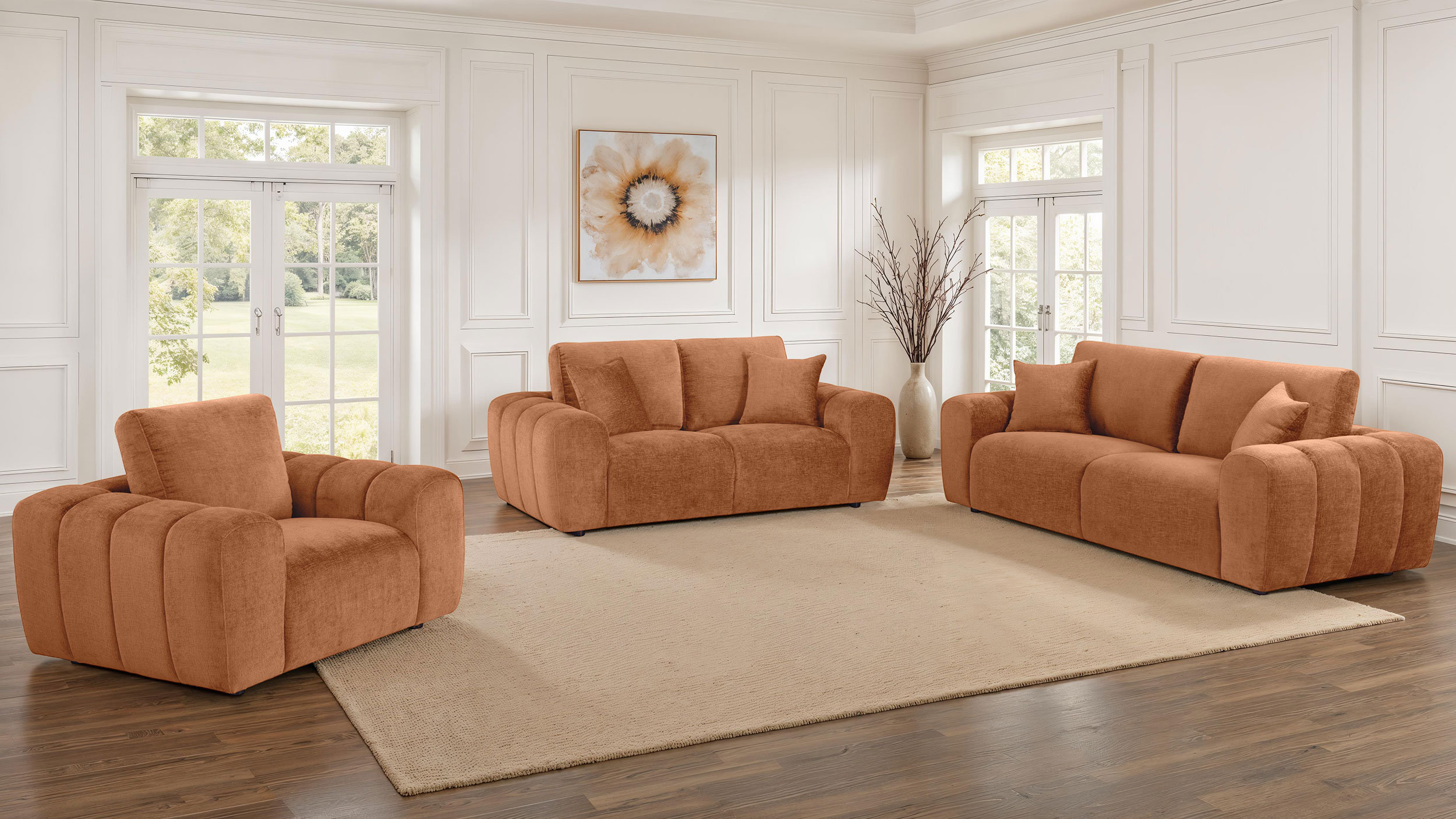 Latitude Run® Bantry 3-Piece Chenille Upholstered Sofa Set - Wayfair Canada