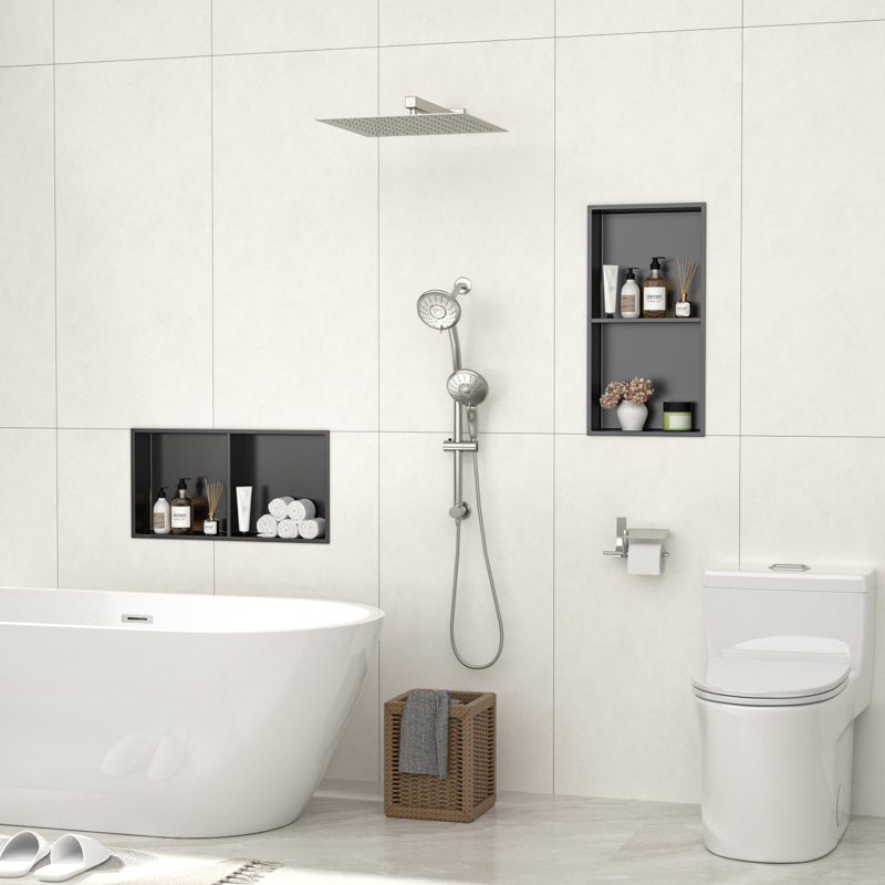 Niche de douche rectangulaire 12 po x H 24 po, Bronze industriel-noir