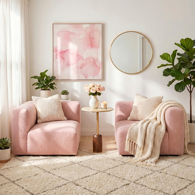  Chaises d'appoint rembourrées Blush