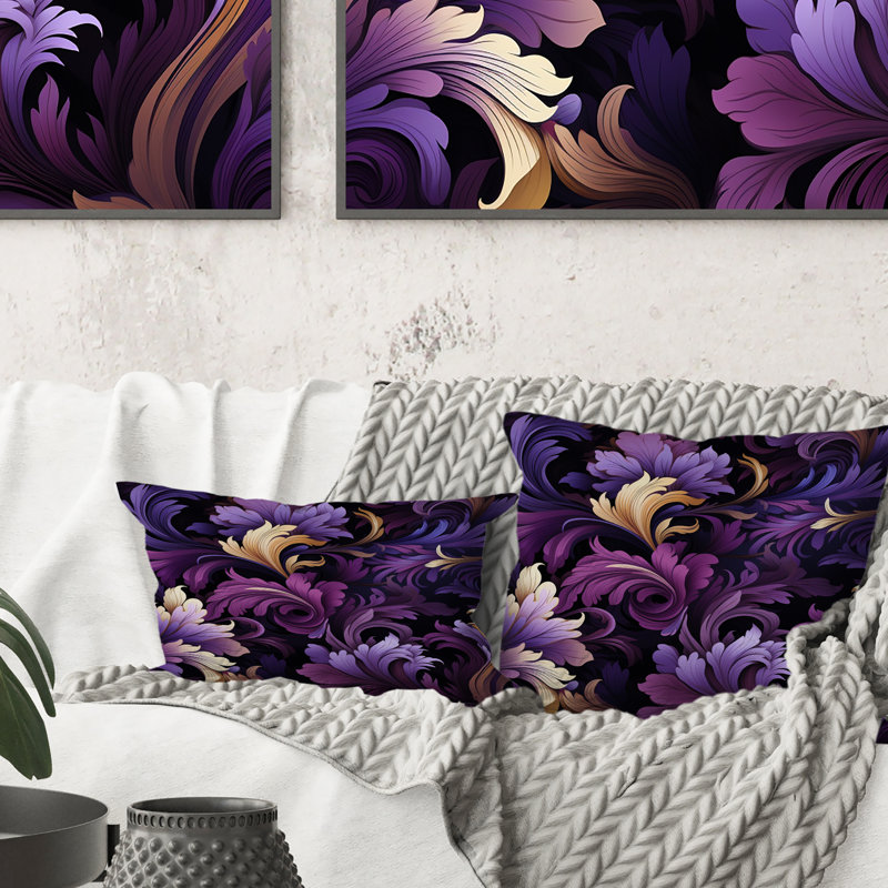 Ragdolls royal mauve foncé - coussin floral en polyester