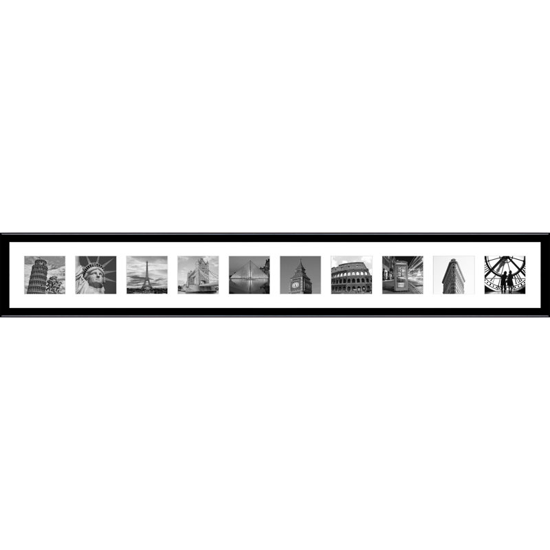 Kyllikki Wood Picture Frame with Mat, Glossy Black