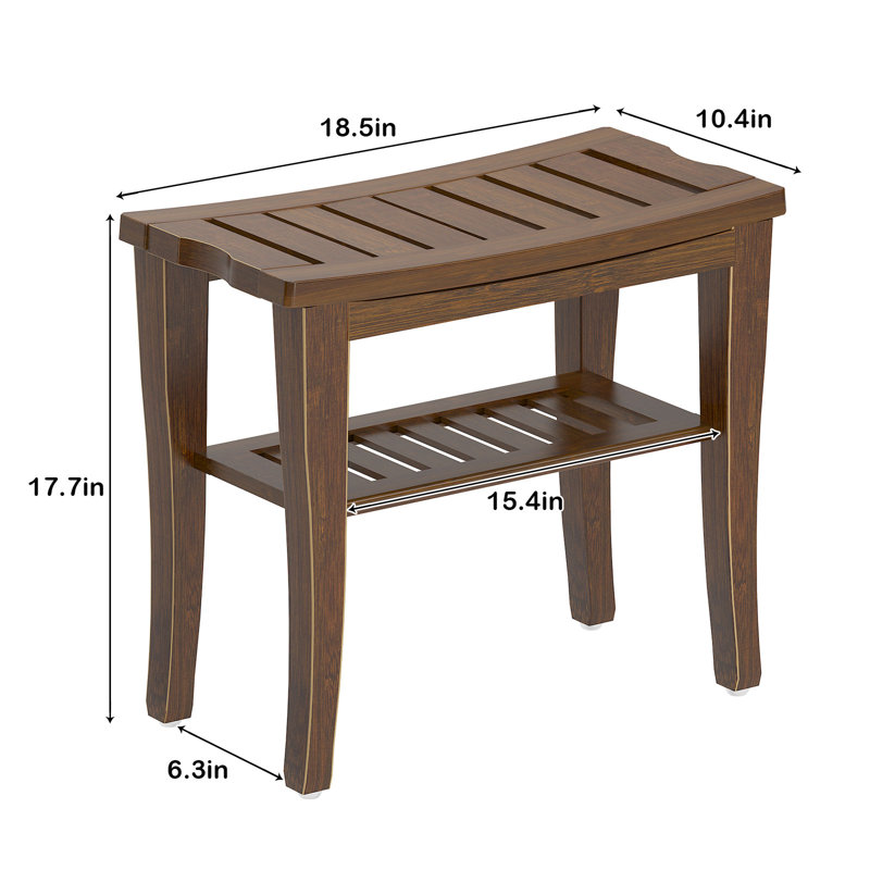 Thacker 18.7'' W Bamboo Shower Bench, Coffee