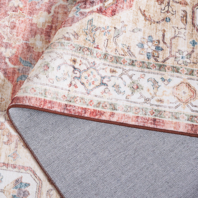 Riskus Monica Performance Machine Washable Oriental Rug, Rectangle 5' x 8'