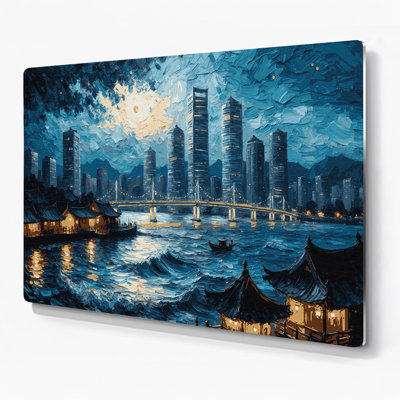 Cities Busan South Korea Gray Metal Wall Art