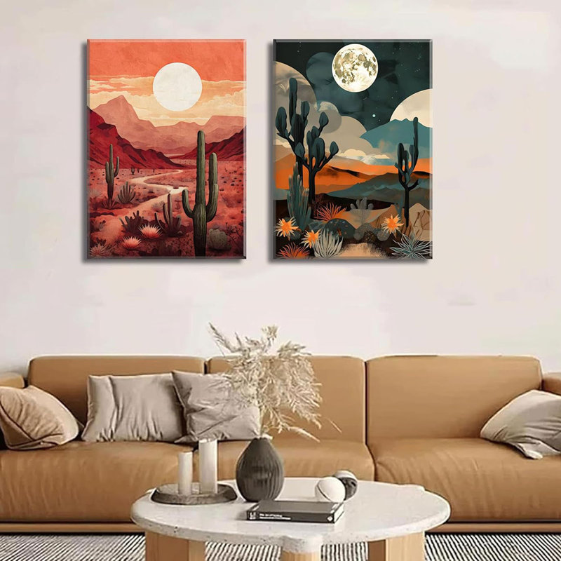 2 Piece Wrapped Canvas Print, 60 cm H x 80 cm W