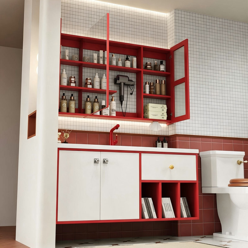 Wall Mounted Single Double Combined Vanity Unit Bathroom Vanity With Ceramic Top, 22.83" H x 47.24" W x 19.69" D