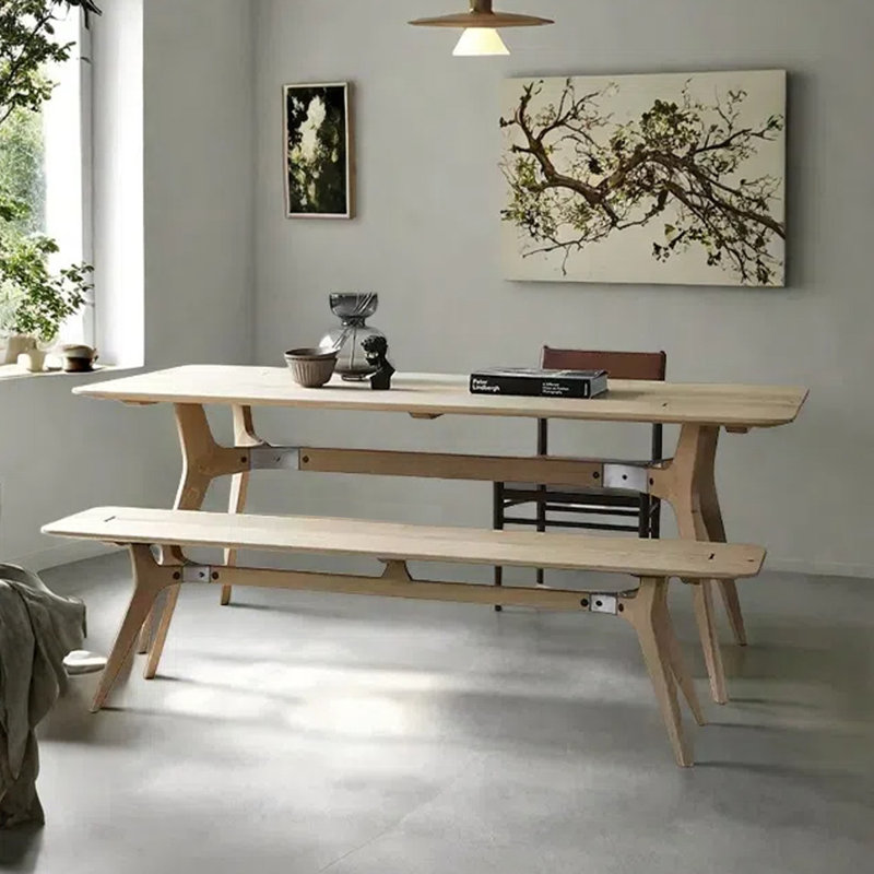 Industrial style rectangular dining table, 29.13"H x 70.87"L x 35.43"W