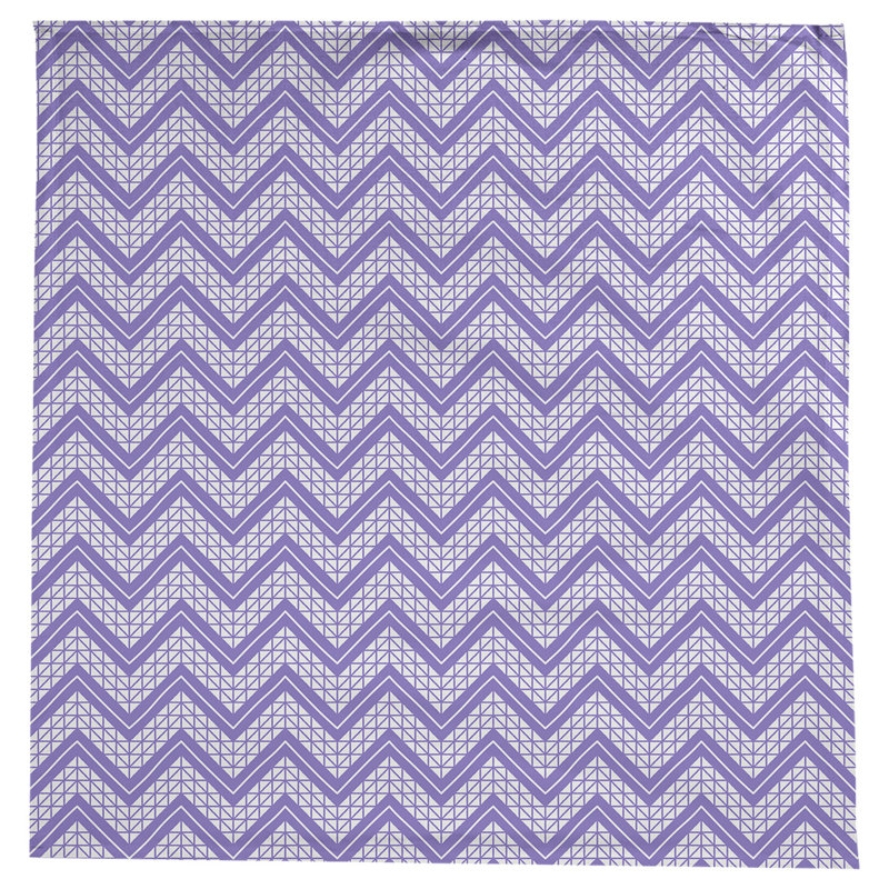 Stephenie Classic Hand Drawn Chevrons Tablecloth, Purple/White