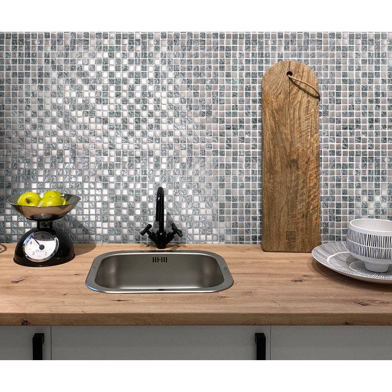 11.7" X 11.7" Polished Glass Mosaic Tile