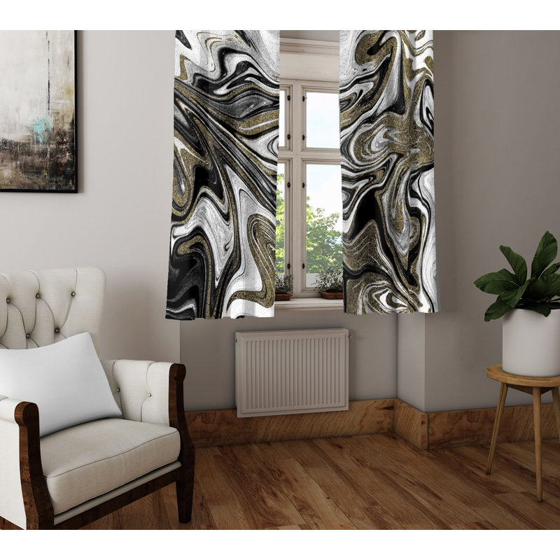 Paire de rideaux semi-transparents Swirl, L 40 po x L 82 po
