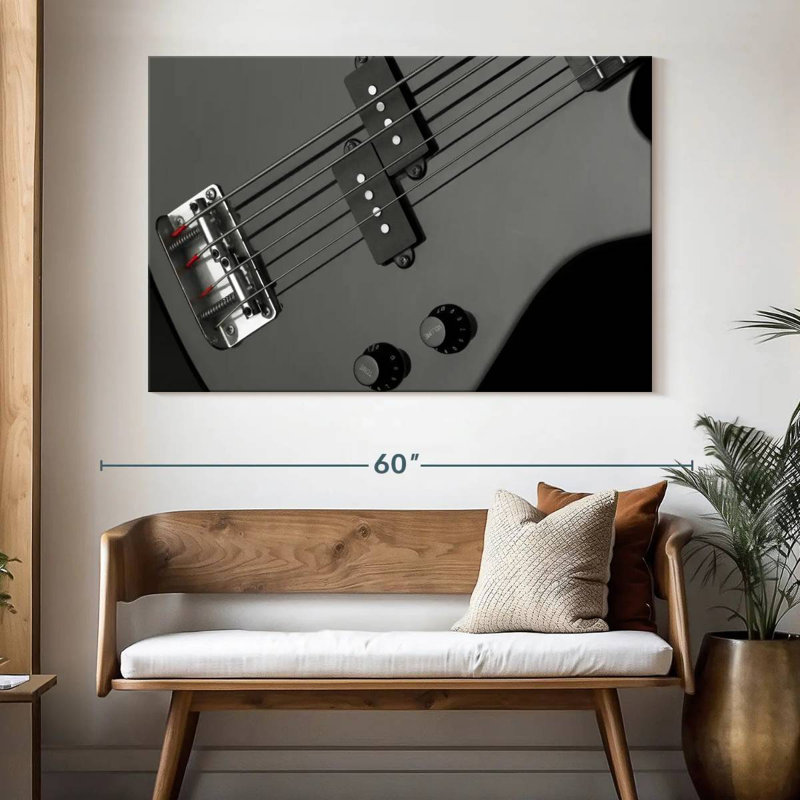 Guitare basse, H 34 po x l 51 po