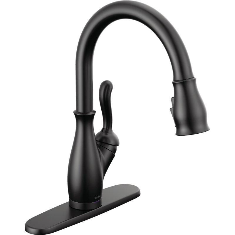 Leland Voice IQ Pull Down Touch Single Handle Kitchen Faucet with Touch20 Technology, Matte Black