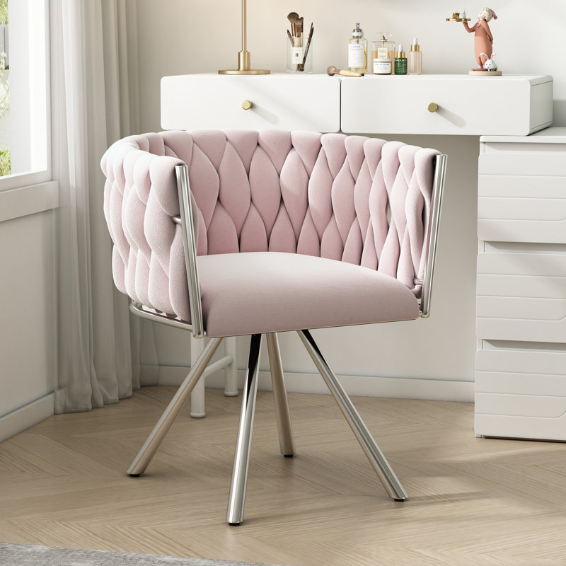 Upholstered Swivel Accent Chair, Pink