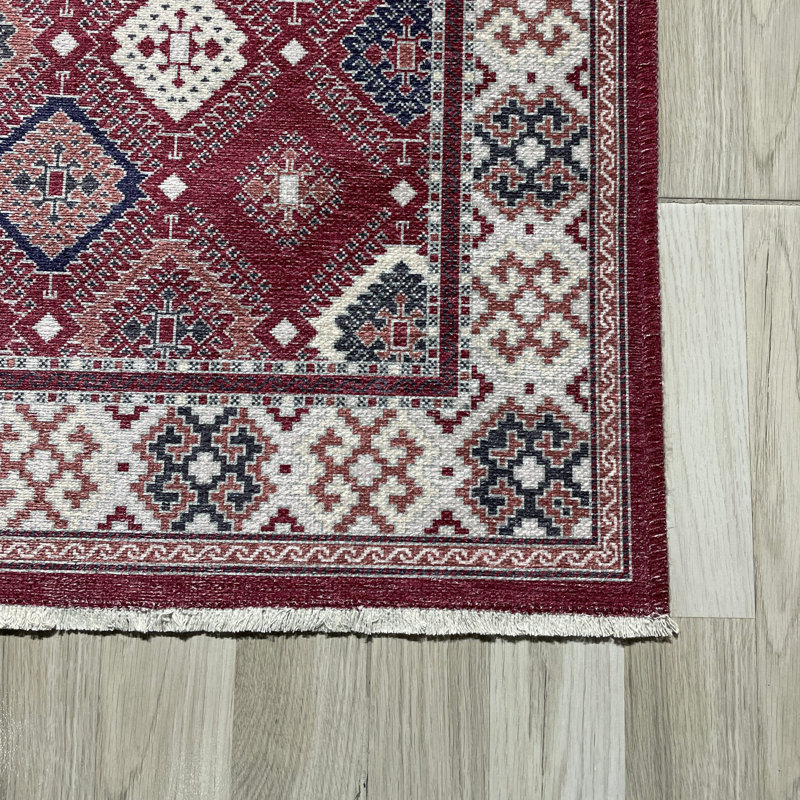 Tapis rectangulaire avec envers antidérapant Wyonnia, Tapis de couloir 2 pi 8 po x 8 pi 3 po
