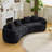 Black Curved Compressed Sofa, Creative Nordic-Style Design For Living Room, Comfortable, Soft And Suitable For Multiple Scenarios-1835327524