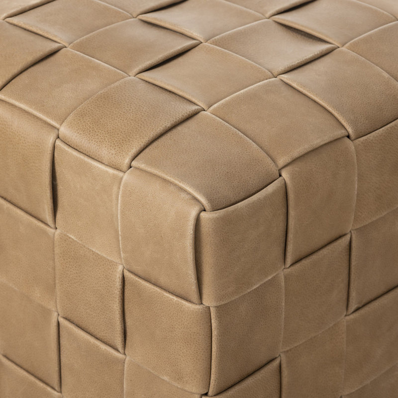 FLORES Square Ottoman, Light Brown