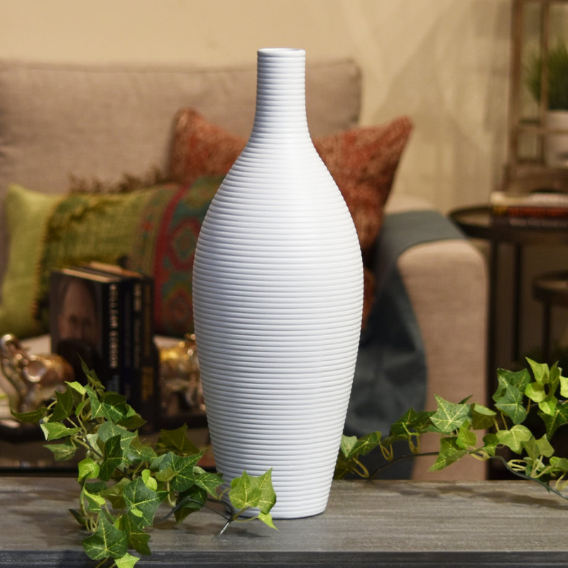 Vase de table bouteille en céramique Guizar, H 16,5 po x l 6 po x P 6 po