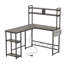 L-Shape Computer Desk 160cm x 50cm x 75cm with Adjustable Storage Rack-1905725016-1905724998