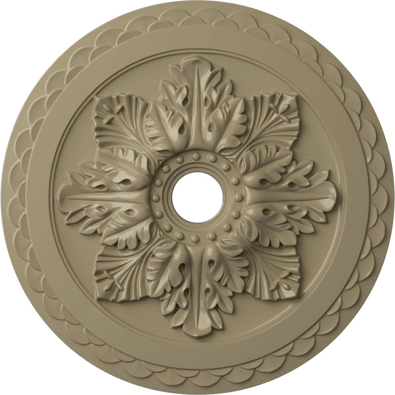 Médaillon de plafond de luxe de 23 5/8 po x 3 po x P 2 po (convient aux auvents jusqu'à 4 po), Désert de Gobi