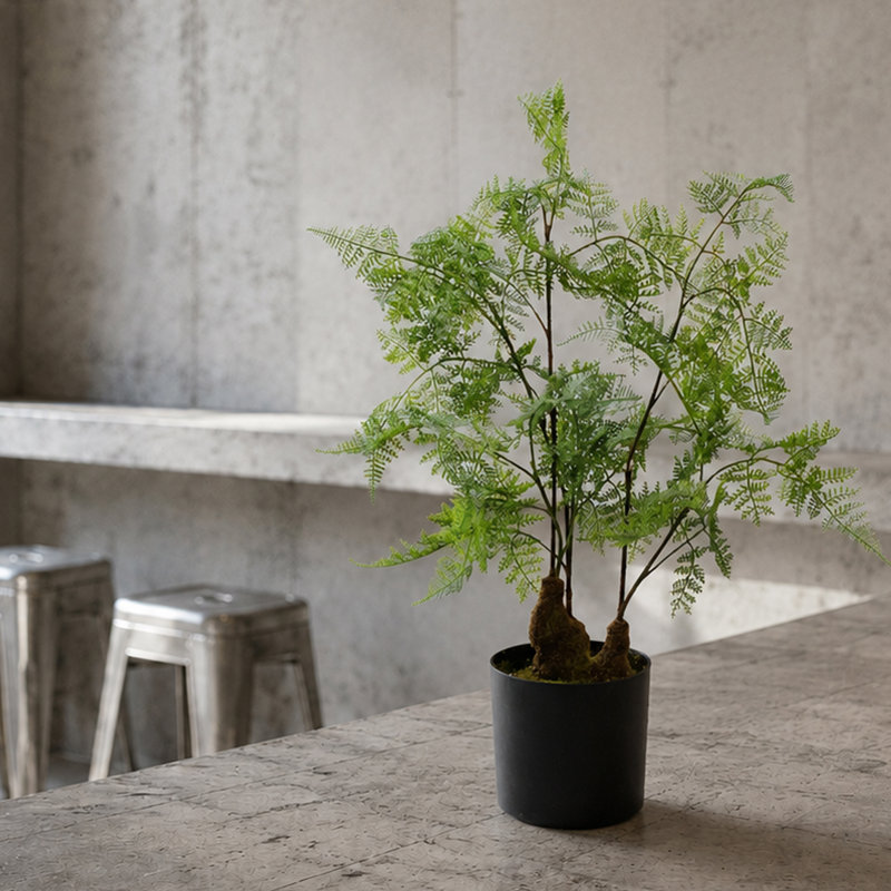 Faux Fern Plant in Pot Liner, 60cm H x 40cm W x 40cm D