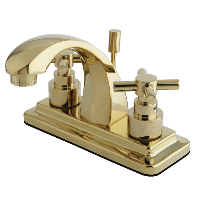 Tampa Centerset Bathroom Faucet with Drain Assembly, Polished Brass