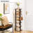 8 Tiers Vertical Shoe Rack, Wooden Shoe Storage Organizer With Hooks, Narrow Shoe Tower For 8 Pairs, Space Saving-1528943932