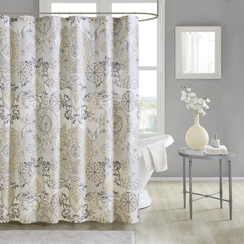 Isla 100% Cotton Shower Curtain, Yellow