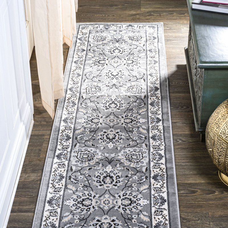 Yeghivart French Cottage Gray/Cream Rug, Runner 2' X 10'