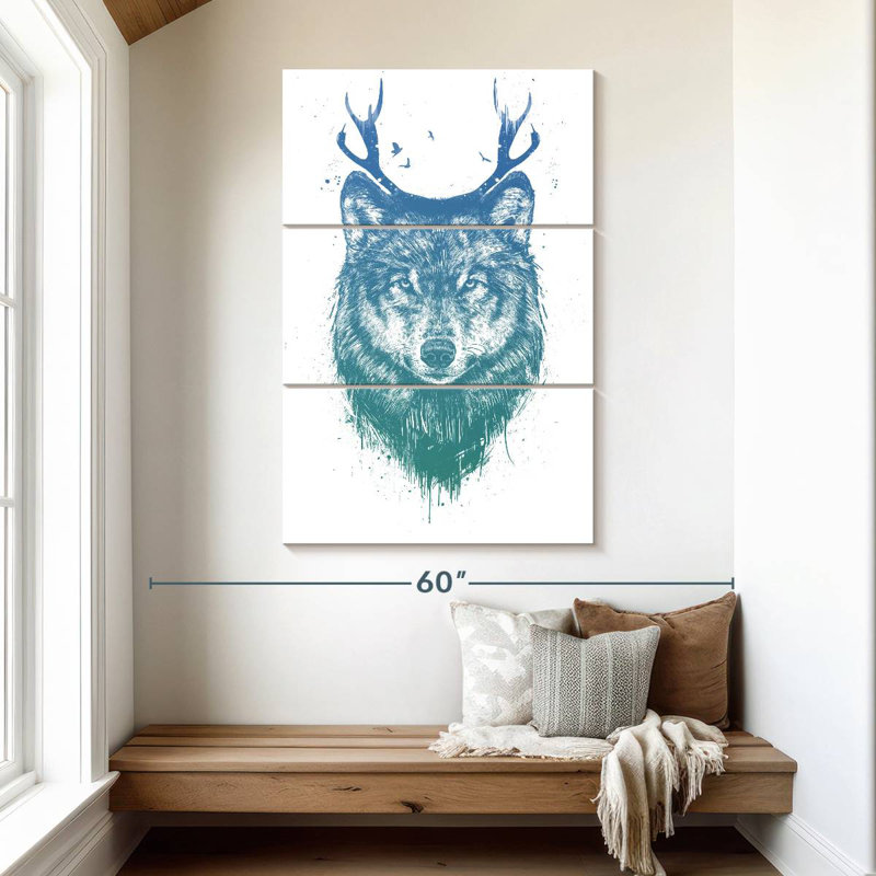 Brampt Deer Wolf, 50" H x 32" W