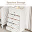 Commode 5 tiroirs pour la chambre à coucher, armoire de rangement moderne avec pieds en bois massif et finition peinte