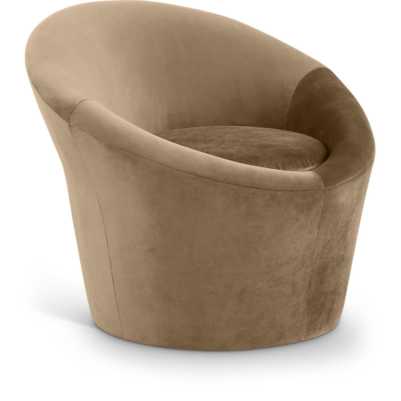 Kierslyn Velvet Accent Chair, Beige Velvet