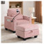 Fauteuil inclinable manuel rose avec dossier réglable et port USB