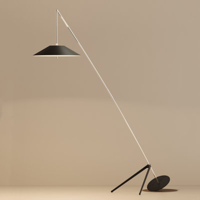 Angler's Ripple 77.8" Modern Adjustable LED Floor Lamp, Fishing Rod Inspired with Dual-Layer Optics, 304 Stainless Steel, Touch & Remote Control, Angle & Height Adjustable