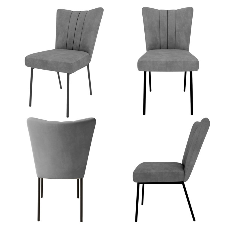 Bourke Modern Kitchen Dining Set, Extendable Dining Table With Upholstered Dining Chairs(1 Table 6 Chairs), Gray