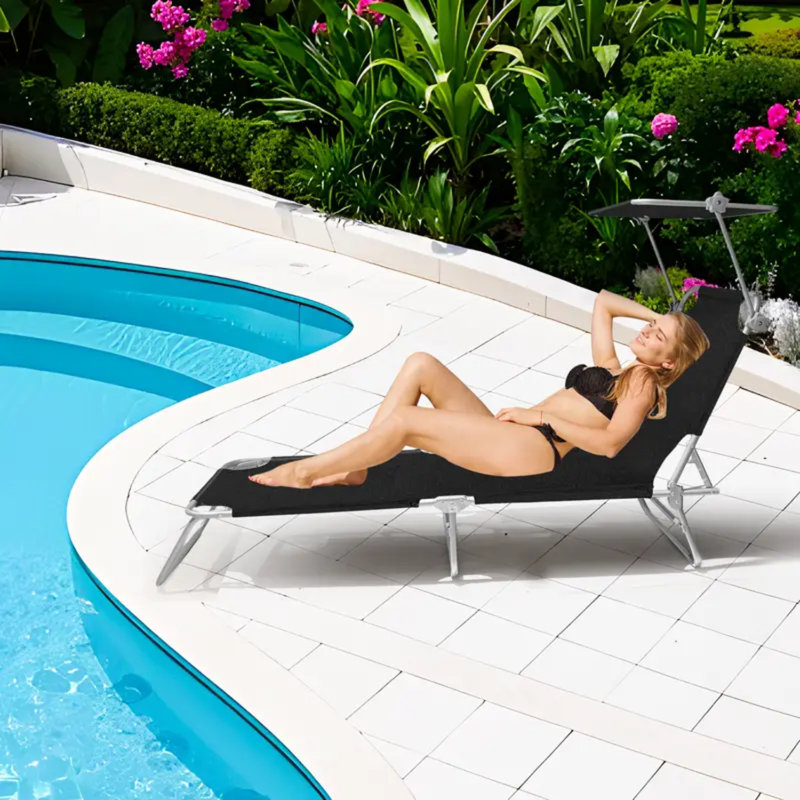 Outdoor Lounge Chair, Black